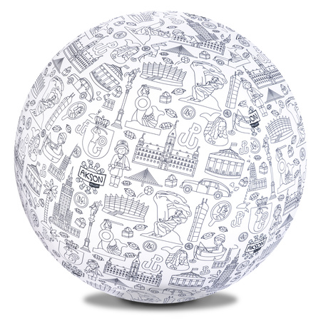 Piłka Balonowa do kolorowania XXL Akson seria miasta: WARSZAWA