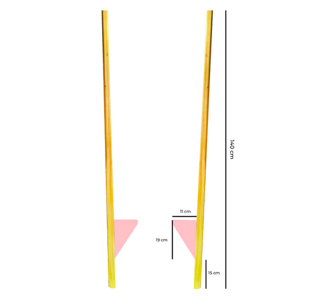Szczudła drewniane cyrkowe małe pastelowe RÓŻOWE 140 cm dla dzieci