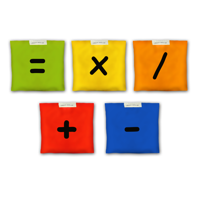 Woreczki gimnastyczne Akson ZESTAW  ZNAKI MATEMATYCZNE