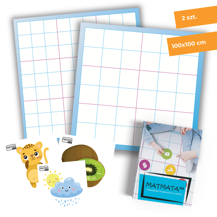 Mata animacyjna SUDOKU 100x100 cm+ karty PDF+ książka MATMATA zestaw