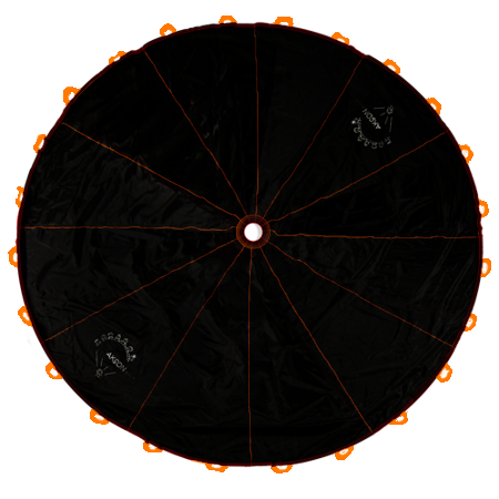 Spadochron Animacyjny Halloween 3m pomarańczowe uchwyty