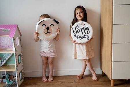 Poduszki białe ekoskóra MIŚ z uszkami 1 szt. 6 cm AKSON