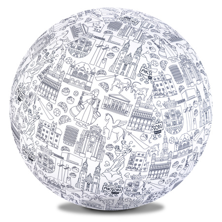 Piłka Balonowa do kolorowania XXL Akson seria miasta: POZNAŃ