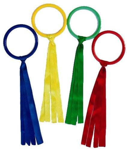 Obręcz gimnastyczna ze wstążkami zestaw 8 szt.