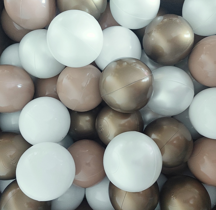 Piłki w worku suchy basen w woreczku 7cm - 100 szt. BEŻOWE