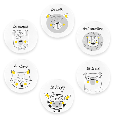 Poduszki ekoskóra ZWIERZĄTKA AFIRMACJE 3 cm 1 szt. AKSON