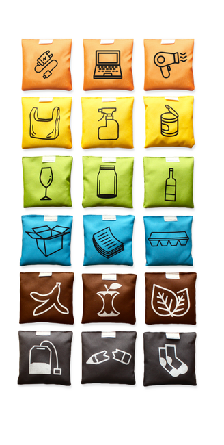 Zestaw Chusta Edukacyjna Recykling Plus Elektrośmieci AKSON 3m + 18 woreczków