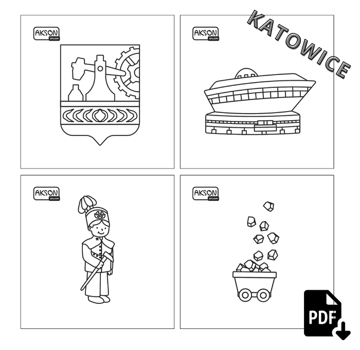 Karty do zabaw KATOWICE zestaw 15 szt. do wydruku PDF