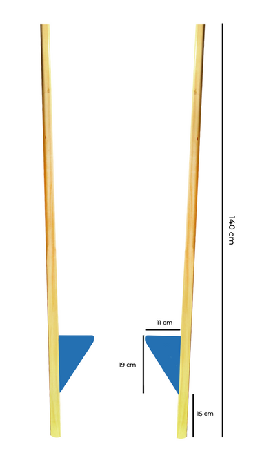 Szczudła drewniane cyrkowe małe NIEBIESKIE 140 cm dla dzieci