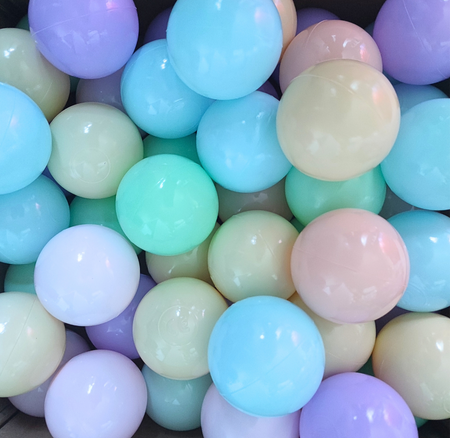 Piłki w worku suchy basen w woreczku 7cm - 50 szt. PASTELOWE