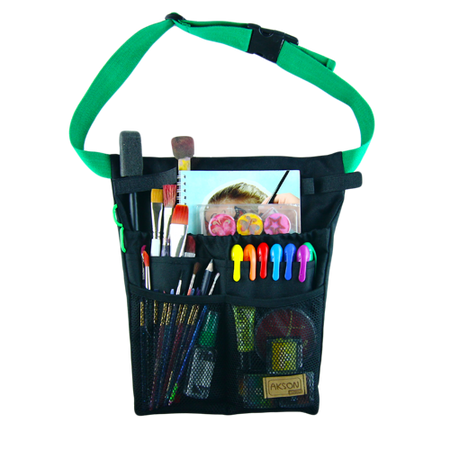 Organizer animatora mały czarny z zielonym paskiem