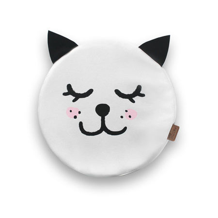 Poduszki białe ekoskóra KOTEK z uszkami 1 szt. 6 cm AKSON