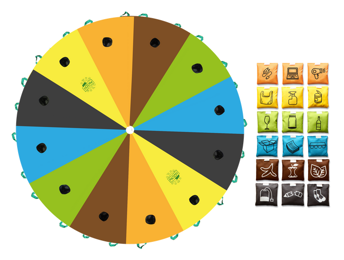Zestaw Chusta Edukacyjna Recykling Plus Elektrośmieci AKSON 3m + 18 woreczków
