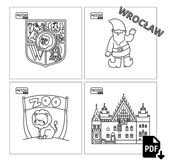 Karty do zabaw WROCŁAW zestaw 15 szt. do wydruku PDF