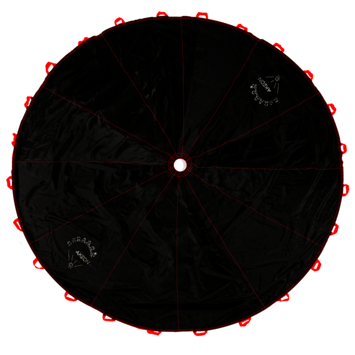 Spadochron Animacyjny Halloween 3m pomarańczowe uchwyty