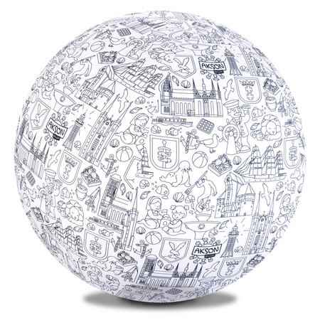 Piłka Balonowa do kolorowania XXL Akson seria miasta: TRÓJMIASTO