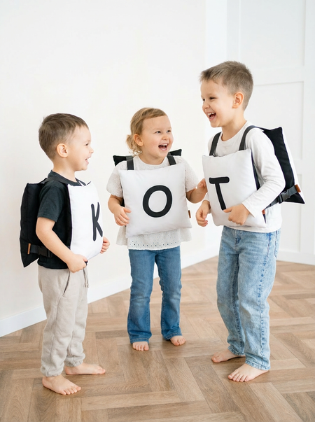 Gra słowna poduszki Literki zespołowa integracyjna zestaw 6 szt.