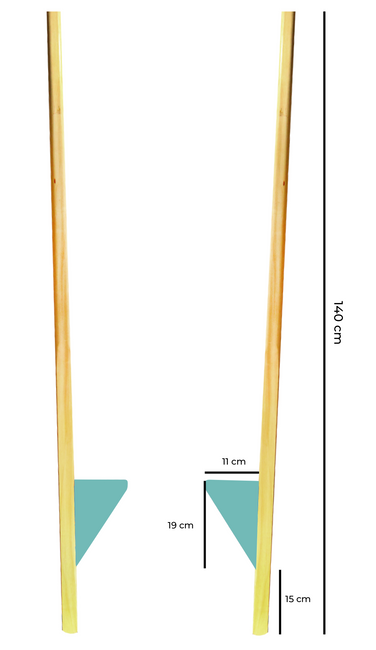 Szczudła drewniane cyrkowe małe pastelowe MIĘTOWE 140 cm dla dzieci