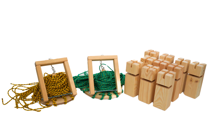 Gra integracyjna Wieża DŻWIG Wieża współpracy podwójna zielono żółta