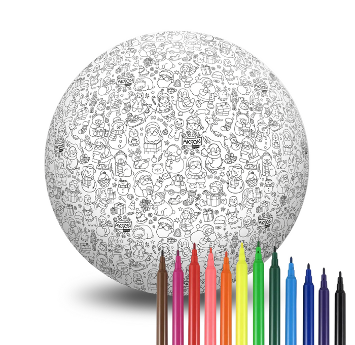 Piłka Balonowa do kolorowania XXL Akson wersja świąteczna MIKOŁAJ