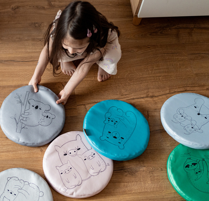 Poduszki ekoskóra zestaw ZWIERZĄTKA Rodzinki 3 cm 6 szt. AKSON