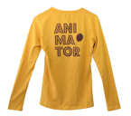 Koszulka damska ANIMATOR długi rękaw musztardowa