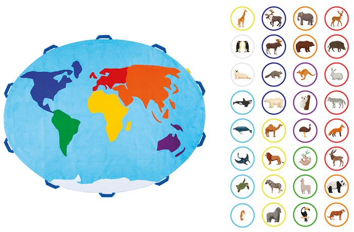 Zestaw Mata Edukacyjna Mapa Świata Zwierzęta